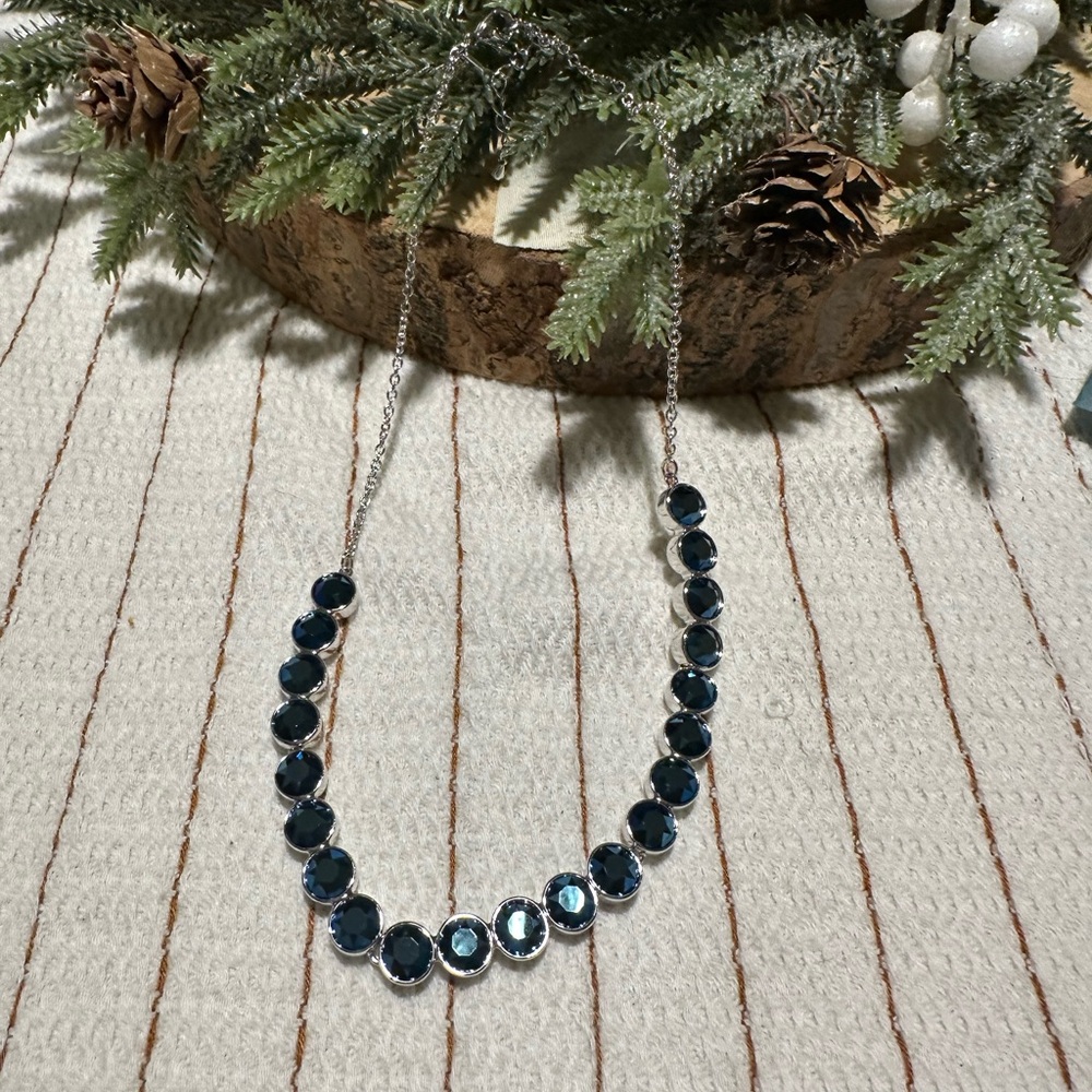Touchstone Crystal Glimmer Necklace Blue